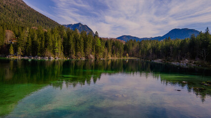 An extremely beautiful lake in the Alps. The magic of nature.
