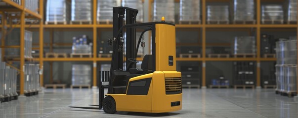 Modern forklift in a warehouse environment