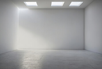empty white room with a wall with copy space
