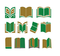 Iconic books with leaves