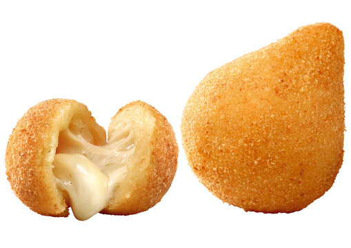 coxinha de frango e bolinha de queijo isolado em fundo transparente - Brazilian snack