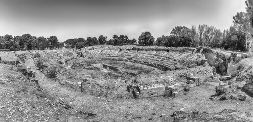 Scenic view of the Roman amphitheatre of Syracuse, Sicily, Italy - 781499102