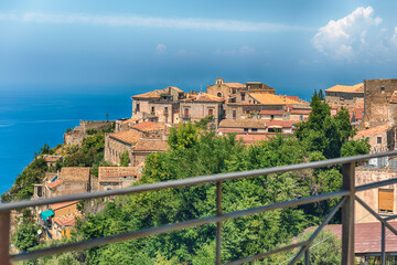 View of Fiumefreddo Bruzio, town in Province of Cosenza, Italy - 781499149