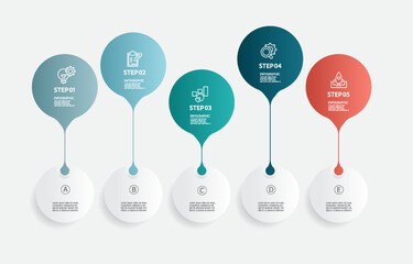 balloon steps infographics timeline business workflow report template background