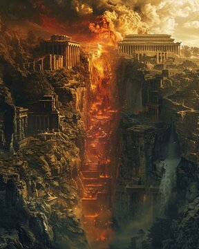 iconic scenes like the Minotaur in the labyrinth or Persephone in the underworld Emphasize drama