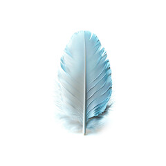 Blue Feather on White Background. Generative AI
