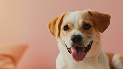 Dog with Bright Background, Expressive Smile for Camera
