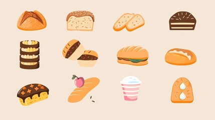 A minimalist style of delicious cakes and bread