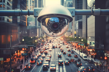 Security Camera in the city road