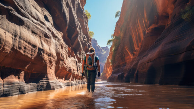 Canyoneering, Cliffside rappelling, Canyon explorations, Adventure abseiling, Harness and gear, Vertical descents, Rocky landscapes,