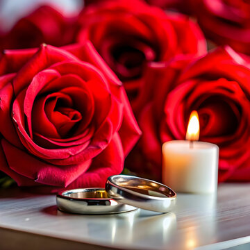 free photo closeup shot of wedding rings with a beautiful flower