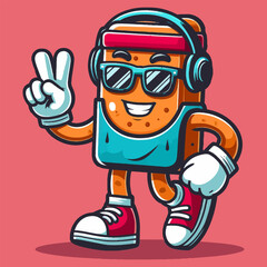 cartoon character mascot basketball for illustration vector 