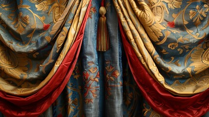 a curtain with a pattern of draperies