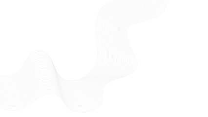 Gray and white abstract background with flowing particles. Digital future technology concept. Abstract grey wave lines on transparent background. Technology, data science, geometric border pattern. 