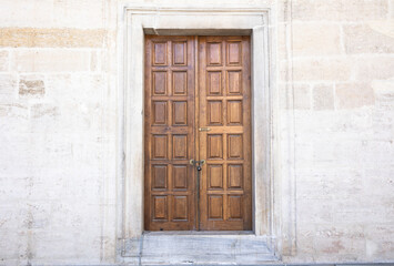 old wooden door in a wall