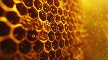 A group of bees are flying around a honeycomb