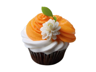 cupcake with cream and mint