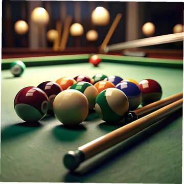 free photo closeup of billiard balls and sticks