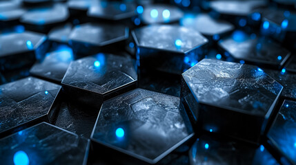 the image includes an impressive collection of hexagons and black lights