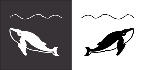 Illustration vector graphics of whale icon
