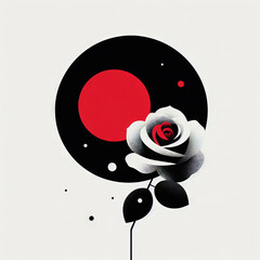 Monochromatic rose with red