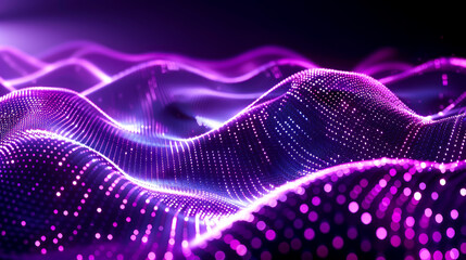 Electric Illusions: 3D Vector Shapes on Black and Purple Background with LED Straight Lines