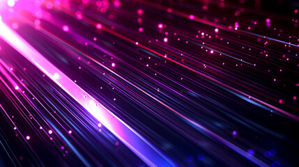 Obraz premium Electric Illumination: 3D Vector Shapes in Black and Purple Background with LED Straight Lines