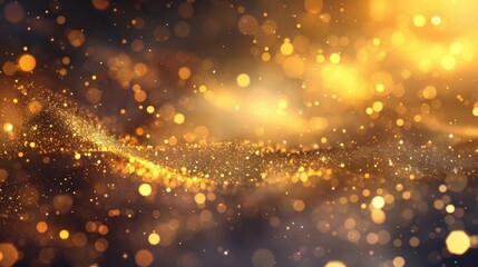 Gold glitter background with blurred effect