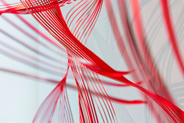 Precision and clarity in the composition of red lines, abstract , background - obrazy, fototapety, plakaty