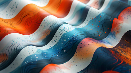 Colored modern wavy fabric abstract background - obrazy, fototapety, plakaty
