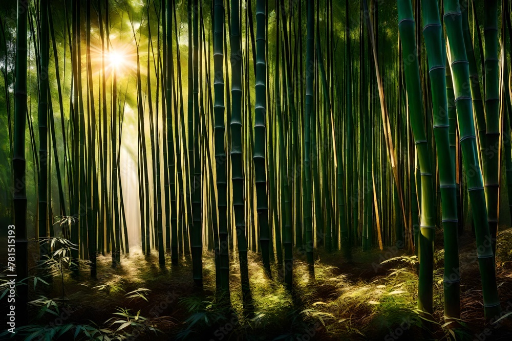 Wall mural bamboo forest background