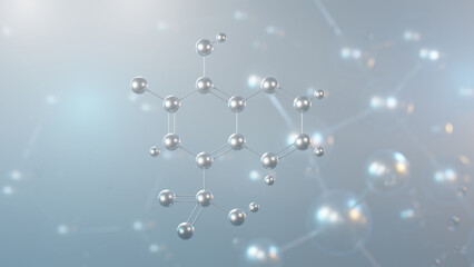 chiniofon molecular structure, 3d model molecule, antiprotozoal agent, structural chemical formula view from a microscope