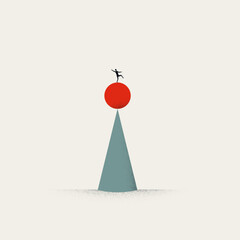 Business and work balance vector concept. Symbol of stability, strategy and risk of fall. Minimal illustration.