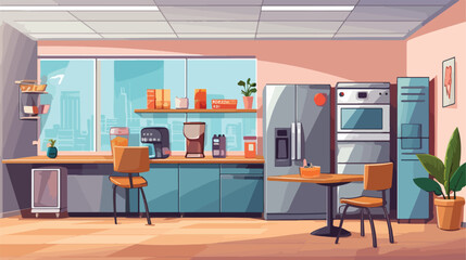 Kitchen interior design in office for lunch backgro