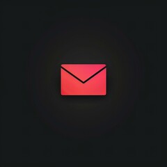 e mail icon on black background