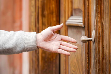 Polite Hand Gesture Holding the Door Open