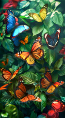 Vibrant Butterfly Garden Alive With Colorful Wings