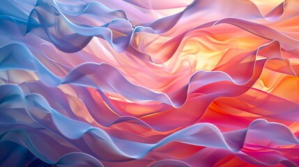 Fototapeta premium Layers of translucent shapes creating a dreamy, otherworldly effect, abstract , background