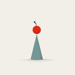 Business and work balance vector concept. Symbol of stability, strategy and risk of fall. Minimal illustration.