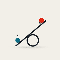 Business inequality vector concept. Symbol of unfair practice, imbalance. Minimal illustration.