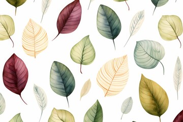 Obraz premium Colorful Assortment of Leaves Pattern