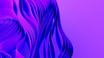 Violet layers of cloth or paper warping. Abstract fabric twist. 3d render illustration - 781521965