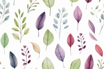 Watercolor Botanical Leaf Patterns