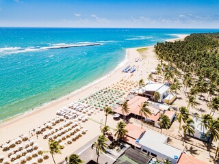 Aerial view of Gunga Beach, Alagoas