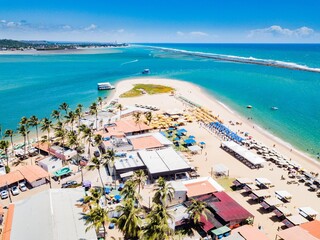 Aerial view of Gunga Beach, Alagoas