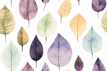 Colorful Collection of Watercolor Leaves