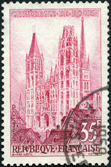 FRANCE - 1957: shows Rouen Cathedral, 1957 - 781524763