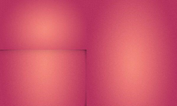Banner para apresentação com formas geométricas e sombreado com sensação de profundidade. Cores rosa, alaranjado. 