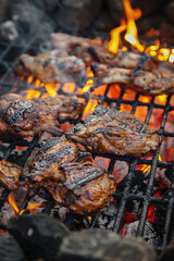 grilled chicken meat outdoors