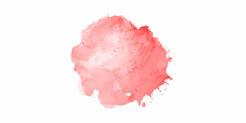 Stylish red watercolor splatter texture stain design. Red watercolor brush paint background. Splash brush red watercolor on paper. Modern creative watercolor background for trendy design.